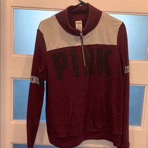 Pink quarter zip up